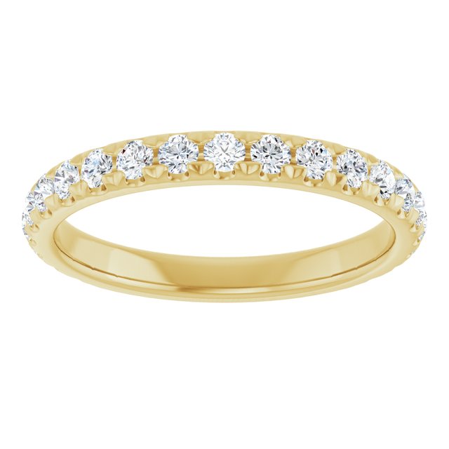 14K Yellow Or White Gold Round 2 Mm Polished 5/8 Ctw Lab-Grown Diamond French-Set Anniversary Band, Size 7