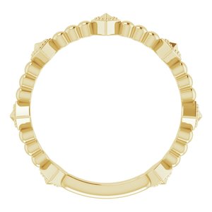 14K Yellow Gold Polished Stackable Pyramid Ring Size 7