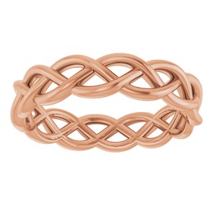 14K Rose Gold Woven-Design Band Size 7