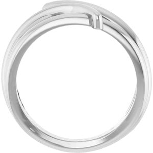 14K White Gold Polished Bypass Freeform Ring Size 7