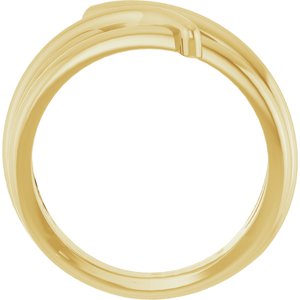 14K Yellow Gold Polished Bypass Freeform Ring Size 7