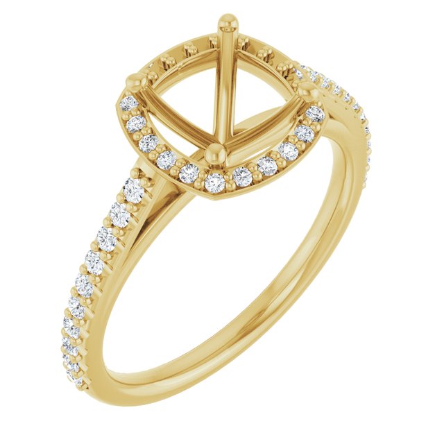 14K Yellow Or White Gold Polished 1/4 Ctw Lab-Grown Diamond Semi-Set Engagement Ring, Size 7
