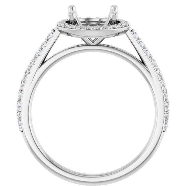 14K Yellow Or White Gold Polished 1/4 Ctw Lab-Grown Diamond Semi-Set Engagement Ring, Size 7