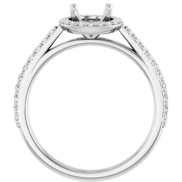 14K Yellow Or White Gold Polished 1/4 Ctw Lab-Grown Diamond Semi-Set Engagement Ring, Size 7