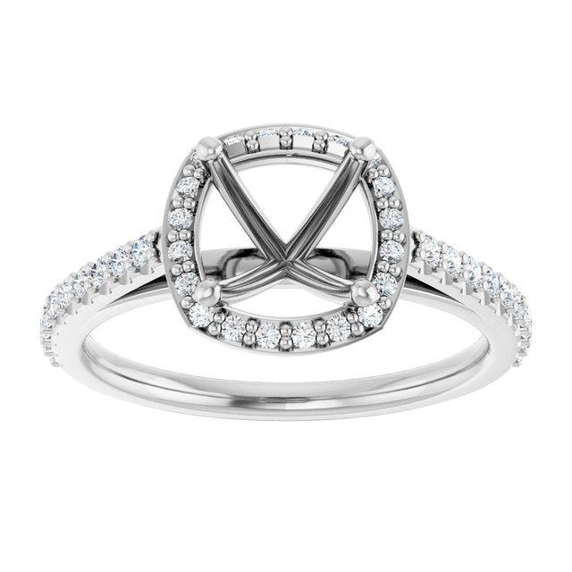 14K Yellow Or White Gold Polished 1/4 Ctw Lab-Grown Diamond Semi-Set Engagement Ring, Size 7