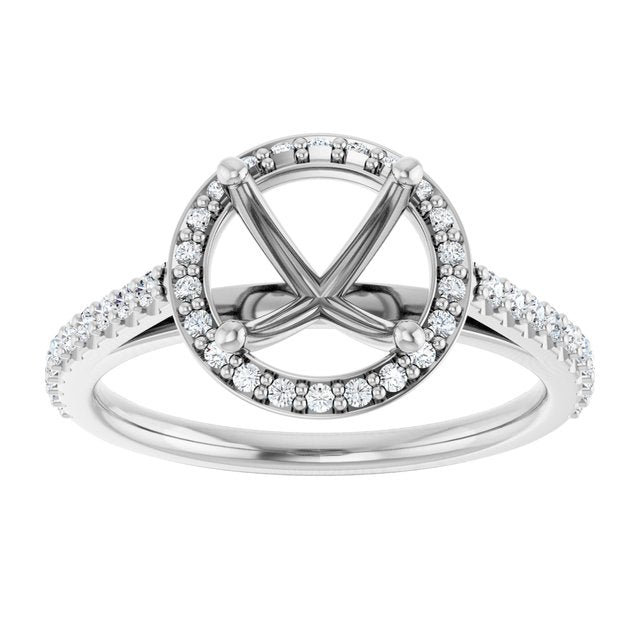 14K Yellow Or White Gold Polished 1/4 Ctw Lab-Grown Diamond Semi-Set Engagement Ring, Size 7