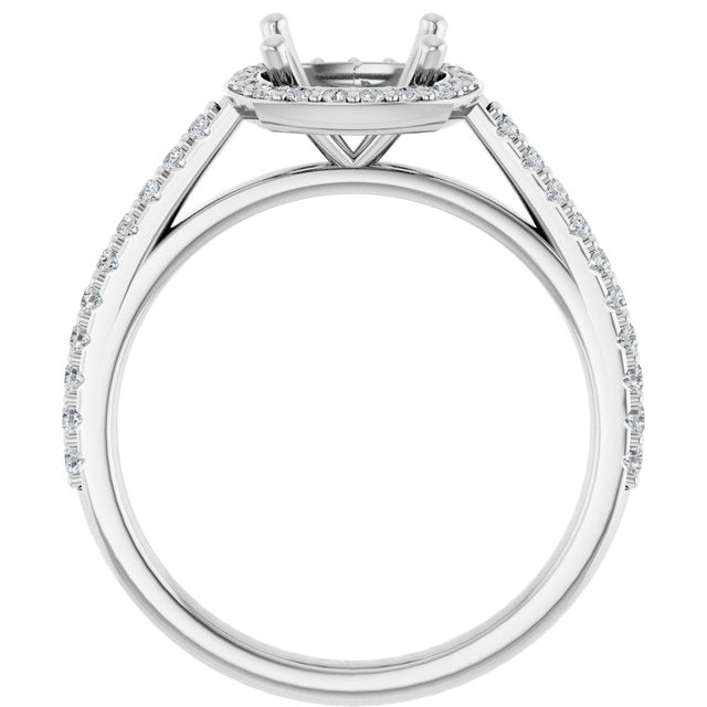 14K Yellow Or White Gold Polished 1/4 Ctw Lab-Grown Diamond Semi-Set Engagement Ring, Size 7