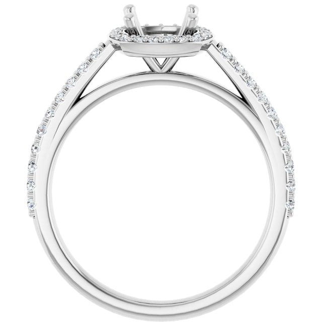 14K Yellow Or White Gold Polished 1/4 Ctw Lab-Grown Diamond Semi-Set Engagement Ring, Size 7