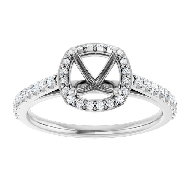 14K Yellow Or White Gold Polished 1/4 Ctw Lab-Grown Diamond Semi-Set Engagement Ring, Size 7