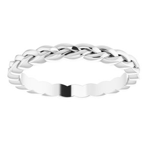 14K Yellow Or White Or Rose Gold Or Sterling Silver Or Platinum 2 mm Woven-Design Band