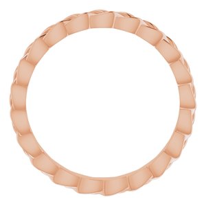 14K Yellow Or White Or Rose Gold Or Sterling Silver Or Platinum 2 mm Woven-Design Band