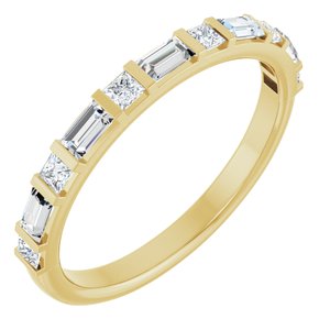 14K Yellow Gold Straight Baguette 3 X 1.75 Mm 1/2 Ctw Lab-Grown Diamond Anniversary Band Size 7