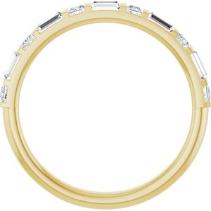 14K Yellow Gold Straight Baguette 3 X 1.75 Mm 1/2 Ctw Lab-Grown Diamond Anniversary Band Size 7