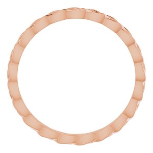 14K Yellow Or White Or Rose Gold Or Sterling Silver Or Platinum 2 mm Woven-Design Band