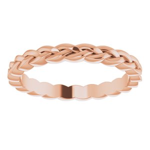 14K Yellow Or White Or Rose Gold Or Sterling Silver Or Platinum 2 mm Woven-Design Band