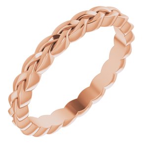 14K Yellow Or White Or Rose Gold Or Sterling Silver Or Platinum 2 mm Woven-Design Band