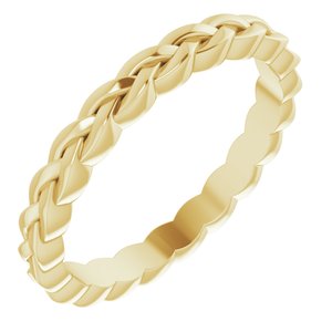 14K Yellow Or White Or Rose Gold Or Sterling Silver Or Platinum 2 mm Woven-Design Band