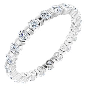 14K White Gold Round 2 Mm Gh Si2-Si3 3/4 Ctw Natural Diamond Eternity Band Size 7
