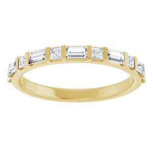 14K Yellow Gold Straight Baguette 3 X 1.75 Mm 1/2 Ctw Lab-Grown Diamond Anniversary Band Size 7