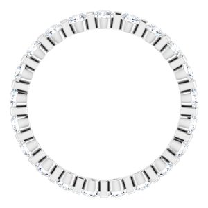 14K White Gold Round 2 Mm Gh Si2-Si3 3/4 Ctw Natural Diamond Eternity Band Size 7