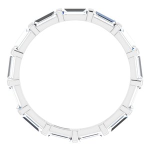 14K White Gold Straight Baguette 4 X 2 Mm Ghi Si2-Si3 1 1/6 Ctw Natural Diamond Eternity Band Size 6