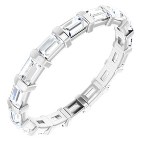 14K White Gold Straight Baguette 3 X 2 Mm Ghi Si2-Si3 1 1/3 Ctw Natural Diamond Eternity Band Size 6