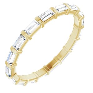 14K Yellow Gold Straight Baguette 3 X 1.5 Mm Ghi Si2-Si3 5/8 Ctw Natural Diamond Eternity Band Size 6