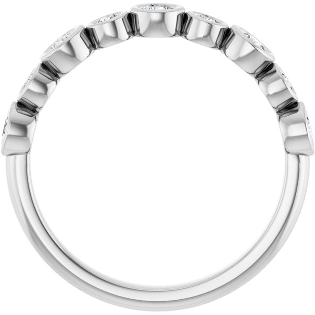 14K White Gold Round 2.5 Mm Polished 3/8 Ctw Lab-Grown Diamond Anniversary Band, Size 7