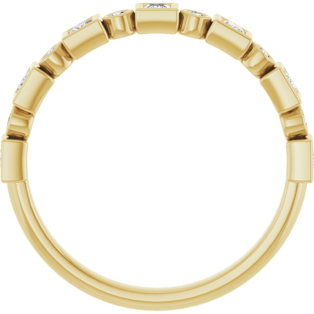 14K Yellow Gold Square 1.75 X 1.75 Mm Polished 1/3 Ctw Natural Diamond Anniversary Band, Size 7