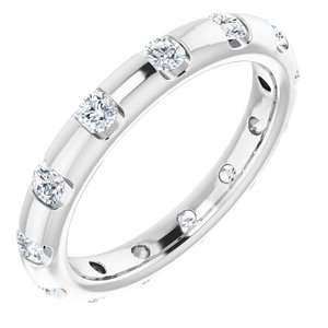14K White Gold Round 2 Mm G-H Si2-Si3 1/2 Ctw Natural Diamond Eternity Band Size 7.25