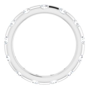 14K White Gold Round 2 Mm G-H Si2-Si3 1/2 Ctw Natural Diamond Eternity Band Size 7.25