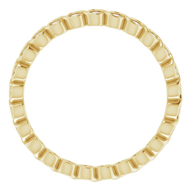 14K Yellow Gold Round 1.5 Mm Si2-Si3, G-H Polished 1/3 Ctw Natural Diamond Eternity Band, Size 7