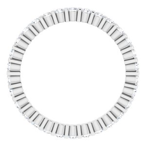 14K White Gold Round 1.5 Mm G-H Si2-Si3 1/2 Ctw Natural Diamond Eternity Band Size 7