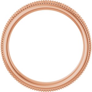 14K Yellow Or White Or Rose Gold Or Sterling Silver Or Platinum Milgrain Edge Floral Flat Band
