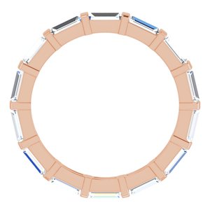 14K Rose Gold Straight Baguette 4 X 2 Mm Ghi Si2-Si3 1 1/6 Ctw Natural Diamond Eternity Band Size 5