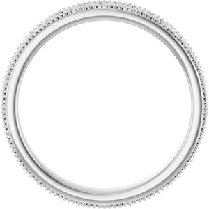 14K Yellow Or White Or Rose Gold Or Sterling Silver Or Platinum Milgrain Edge Floral Flat Band