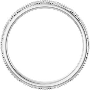 14K Yellow Or White Or Rose Gold Or Sterling Silver Or Platinum Milgrain Edge Floral Flat Band