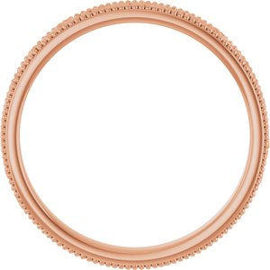 14K Yellow Or White Or Rose Gold Or Sterling Silver Or Platinum Milgrain Edge Floral Flat Band