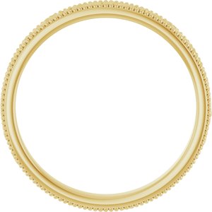 14K Yellow Or White Or Rose Gold Or Sterling Silver Or Platinum Milgrain Edge Floral Flat Band