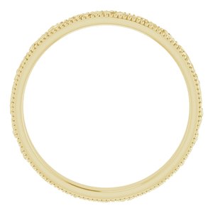 14K Yellow Or White Or Rose Gold Or Sterling Silver Or Platinum 3.2 Mm Polished Floral Band