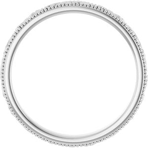 14K Yellow Or White Or Rose Gold Or Sterling Silver Or Platinum Milgrain Edge Floral Flat Band