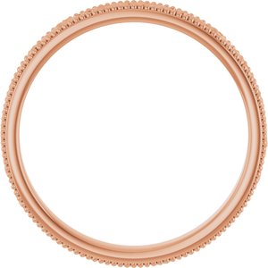 14K Yellow Or White Or Rose Gold Or Sterling Silver Or Platinum Milgrain Edge Floral Flat Band
