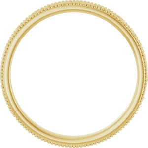14K Yellow Or White Or Rose Gold Or Sterling Silver Or Platinum Milgrain Edge Floral Flat Band