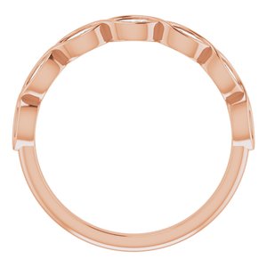 14K Rose Gold Marquise 3.5 X 1.75 Mm Polished 1/3 Ctw Natural Diamond Anniversary Band Size 7
