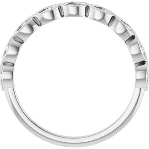 14K White Gold Marquise 3 X 1.5 Mm Polished 1/4 Ctw Natural Diamond Anniversary Band Size 7