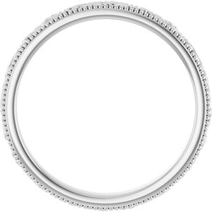 14K Yellow Or White Or Rose Gold Or Sterling Silver Or Platinum Milgrain Edge Floral Flat Band