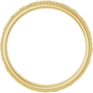 14K Yellow Or White Or Rose Gold Or Sterling Silver Or Platinum Milgrain Edge Floral Flat Band