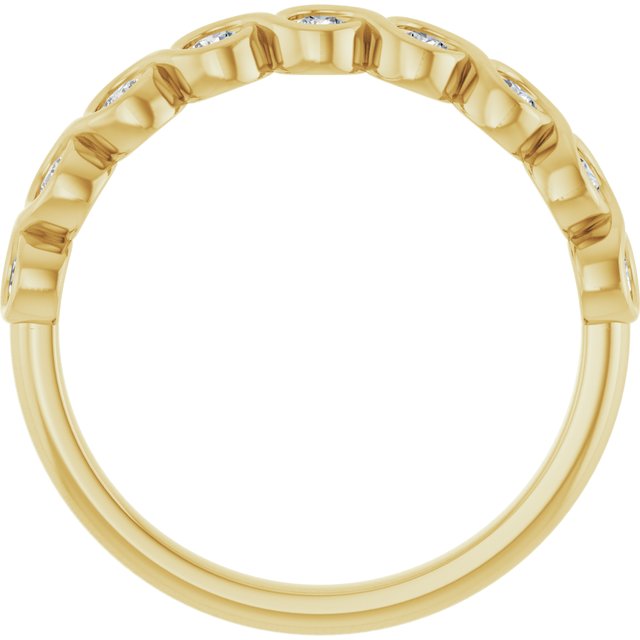 14K Yellow Gold Round 2 Mm Polished 1/4 Ctw Lab-Grown Diamond Anniversary Band, Size 7