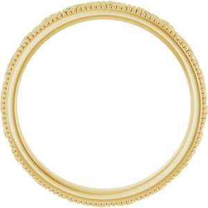 14K Yellow Or White Or Rose Gold Or Sterling Silver Or Platinum Milgrain Edge Floral Flat Band