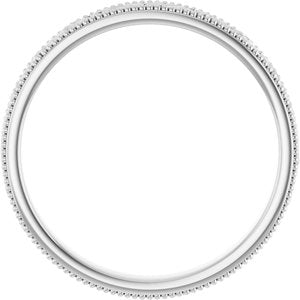 14K Yellow Or White Or Rose Gold Or Sterling Silver Or Platinum Milgrain Edge Floral Flat Band